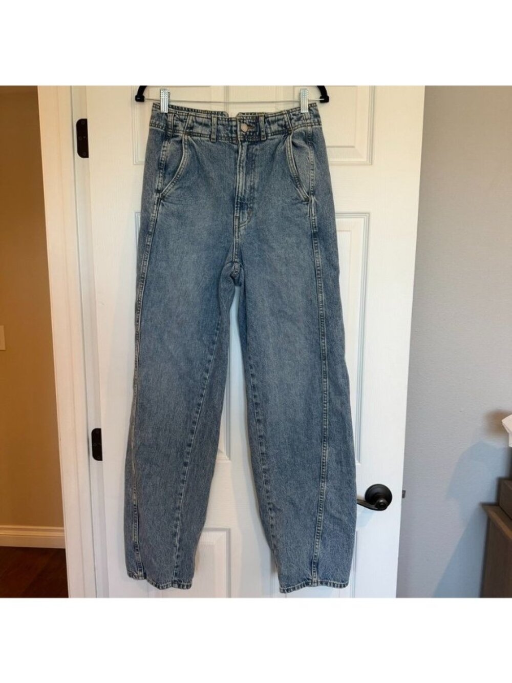 Apiece Apart Cotton Barrel Leg Slouched Blue Denim Jeans Size 29